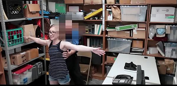  Nervous Teen Thief Gracie May Green Busted & Banged By Shop Security